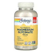 Магній гліцинат, Magnesium Glycinate, Solaray, висока абсорбція, 350 мг 240 капсул