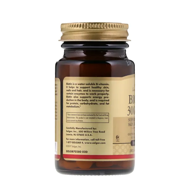 Біотин (Biotin), Solgar, 300 мкг 100 таблеток