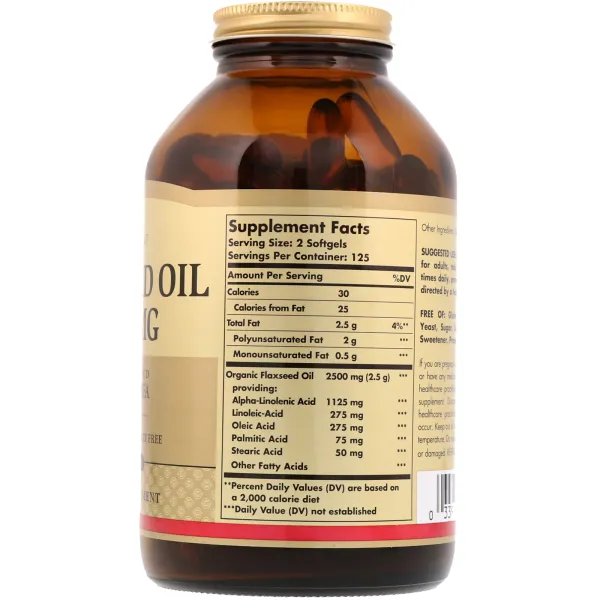 Лляна олія (flaxseed oil) 1250 мг 250 капсул