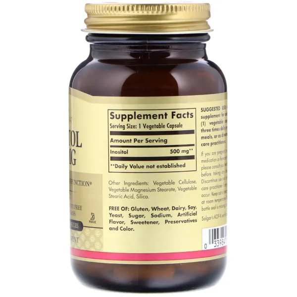 Інозитол (Inositol), Solgar, 500 мг 100 капсул