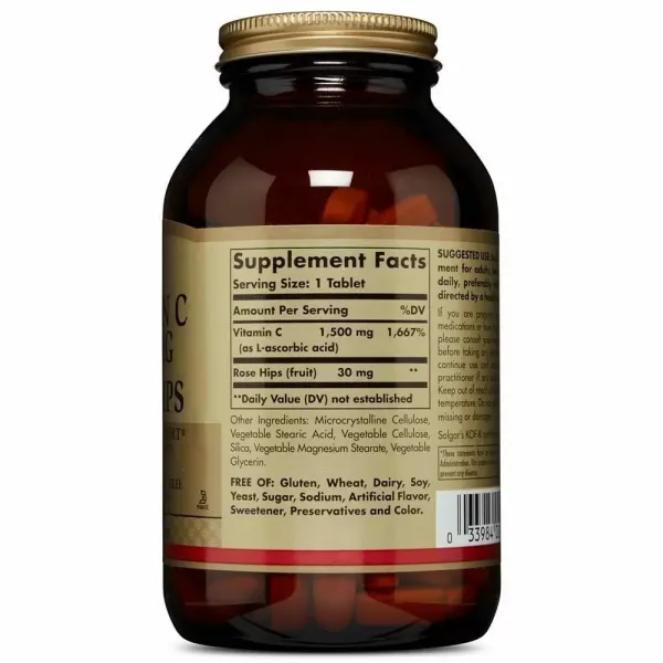 Вітамін С із шипшиною (Vitamin C with Rose Hips) 1500 мг 180 таблеток