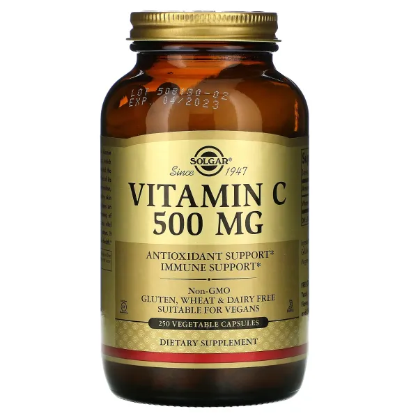 Вітамін С (Vitamin C), Solgar, 500 мг 100 капсул