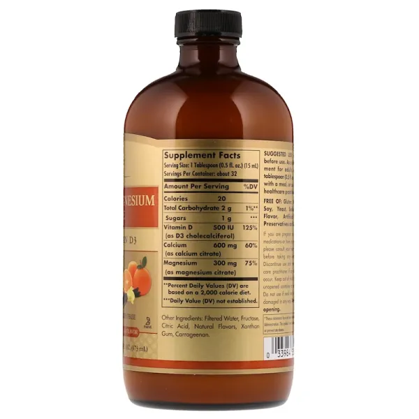Кальцій Магній + Д3 (Calcium Magnesium Vitamin D3) смак апельсин-ваніль 473 мл
