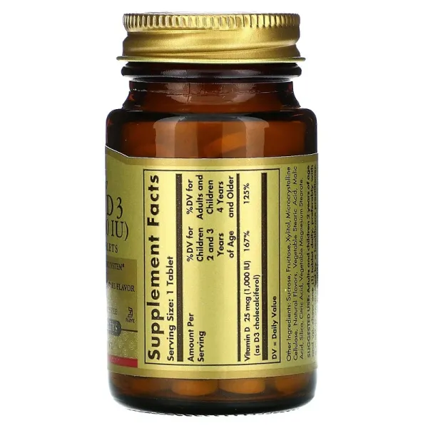 Вітамін D3 (Vitamin D3) 1000 МО 100 жувальних таблеток