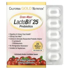 Пробіотики з клюкви (LactoBif Probiotics Cran-Max) 25 млрд КУО 30 капсул