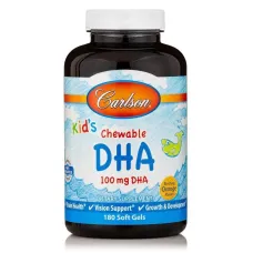 Рыбий жир для детей (Kids Chewable DHA) 100 мг со вкусом апельсина 180 капсул
