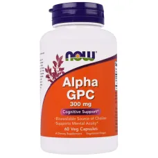 Альфа GPC (Alpha-GPC), NOW Foods, 300 мг 60 капсул