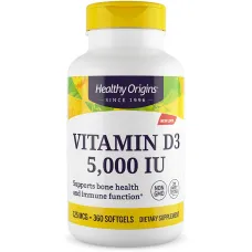 Вітамін D3 (Vitamin D3), Healthy Origins, 5000 МО 360 капсул