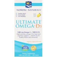 Омега Д3 (Ultimate Omega-D3) 120 капсул зі смаком лимона