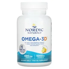 Риб'ячий жир Омега-3Д (Omega-3D) 1000 мг 60 капсул зі смаком лимона