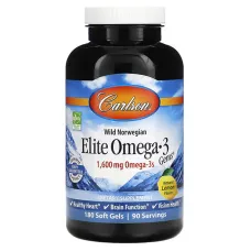 Рыбий жир с Oмега-3 (Elite omega-3) 1600 мг 180 капсул со вкусом лимона