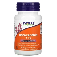 Астаксантин (Astaxanthin), NOW Foods, 4 мг 60 капсул