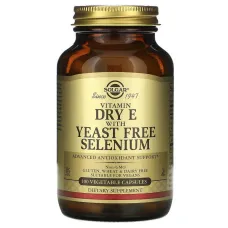 Вітамін E сухий з селеном без дріжджів (Vitamin E with Selenium) 335 мг/150 мкг 100 капсул