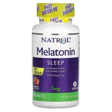 Мелатонин быстрого высвобождения (Melatonin fast disolve) со вкусом клубники 1 мг 90 таблеток