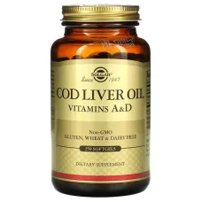 Вітаміни А та D3 з печінки тріски (Vitamins A and D3 cod liver oil) 1250 МО/135 МО 250 капсул