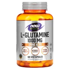 L-глютамін, L-Glutamine, Now Foods, Sports, подвійна сила, 1000 мг 120 капсул