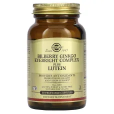 Комплекс Чорниця, гінкго, очанка плюс лютеїн (Bilberry Ginkgo Eyebright Complex Plus Lutein) 60 капсул