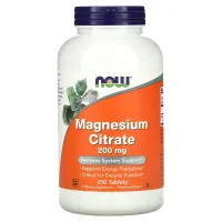 Цитрат магния (Magnesium Citrate), Now Foods, 200 мг 250 таблеток