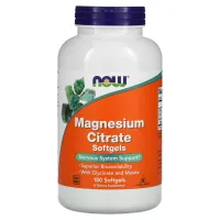 Магній цитрат, Magnesium Citrate, Now Foods, 180 гелевих капсул