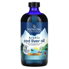 Риб'ячий жир рідкий з печінки арктичної тріски (Cod Liver Oil) 473 мл зі смаком апельсину