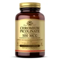 Хром піколінат (Chromium picolinate), Solgar, 500 мкг 60 капсул