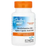 Альфа-липоевая кислота + бенфотиамин (Benfotiamine + Alpha-lipoic acid) 300 мг/150 мг 60 капсул