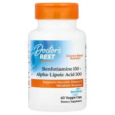 Альфа-ліпоєва кислота + бенфотіамін (Benfotiamine + Alpha-lipoic acid) 300 мг/150 мг 60 капсул