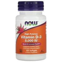 Вітамін D3 (Vitamin D3), NOW Foods, 5000 МО 120 капсул