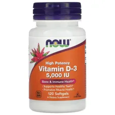 Вітамін D3 (Vitamin D3), NOW Foods, 5000 МО 120 капсул