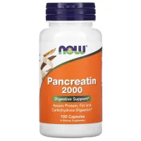 Панкреатин (Pancreatin), Now Foods, 2000 мг 100 капсул