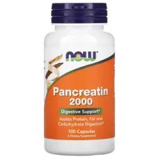 Панкреатин (Pancreatin), Now Foods, 2000 мг 100 капсул