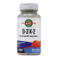 Витамины Д3 и K2 (Vitamin D-3 K-2) 1000 МЕ/45 мкг 60 таблеток со вкусом красной малины