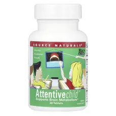 Комплекс Внимательный Ребенок, Attentive Child, Source Naturals, 30 таблеток