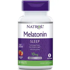Мелатонин быстрого высвобождения (Melatonin) 10 мг 30 таблеток со вкусом клубники 