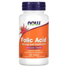 Фолиевая кислота с витамином В-12 (Folic acid with vitamin B-12) 800 мкг/25 мкг 250 таблеток