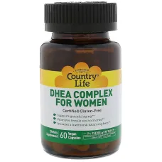 ДГЭА для женщин (Дегидроэпиандростерон), DHEA, Country Life, 60 капсул