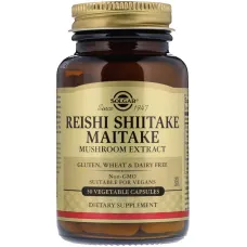 Лікувальні гриби рейші, шиїтаке та майтаке (Reishi Shiitake Maitake) 100 мг/100 мг/100 мг 50 капсул