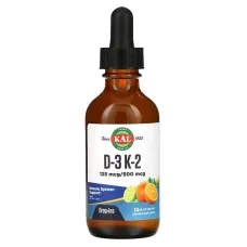 Витамины Д3 и K2 (Vitamin D-3 K-2) 5000 МЕ/500 мкг 59 мл с цитрусовым вкусом