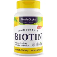 Биотин (Biotin), Healthy Origins, 5000 мкг 60 капсул