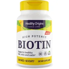 Биотин (Biotin), Healthy Origins, 5000 мкг 60 капсул