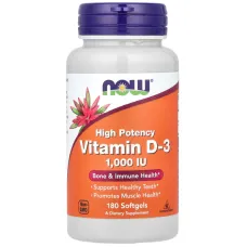 Вітамін D3 (Vitamin D3), NOW Foods, 1000 МО 180 капсул