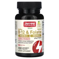 Метилфолат и метил B-12 (Methyl B-12 & Methyl Folate Lemon Flavor) 1000 мкг/400 мкг 100 леденцов со вкусом лимона