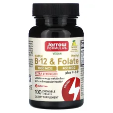 Метилфолат и метил B-12 (Methyl B-12 & Methyl Folate Lemon Flavor) 1000 мкг/400 мкг 100 леденцов со вкусом лимона