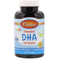 Рыбий жир для детей (Kids Chewable DHA) 100 мг со вкусом апельсина 120 капсул