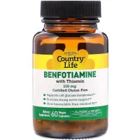 Бенфотиамин c тиамином, Benfotiamine, Country Life, 150 мг, 60 капсул