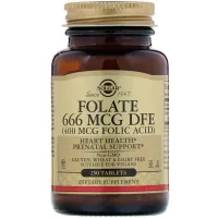 Фолієва кислота (Folic acid), Solgar, 400 мкг 250 таблеток