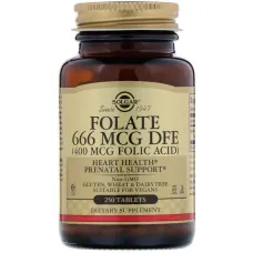 Фолієва кислота (Folic acid), Solgar, 400 мкг 250 таблеток