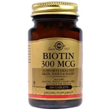 Біотин (Biotin), Solgar, 300 мкг 100 таблеток