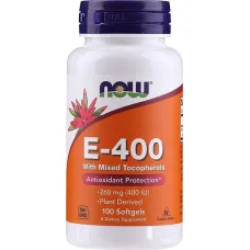 Витамин E-400 со смешанными токоферолами, Now Foods, 400 МЕ, 100 капсул