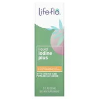 Йод (Liquid Iodine Plus), Life Flo Health, с йодидом калия, 150 мкг 59 мл со вкусом апельсина